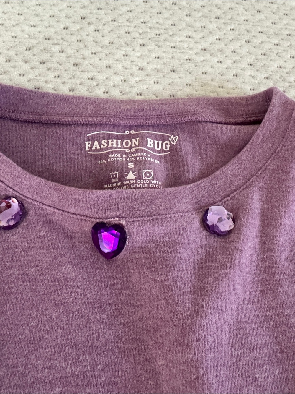 Fashion Bug Purple Gem Embellished Top